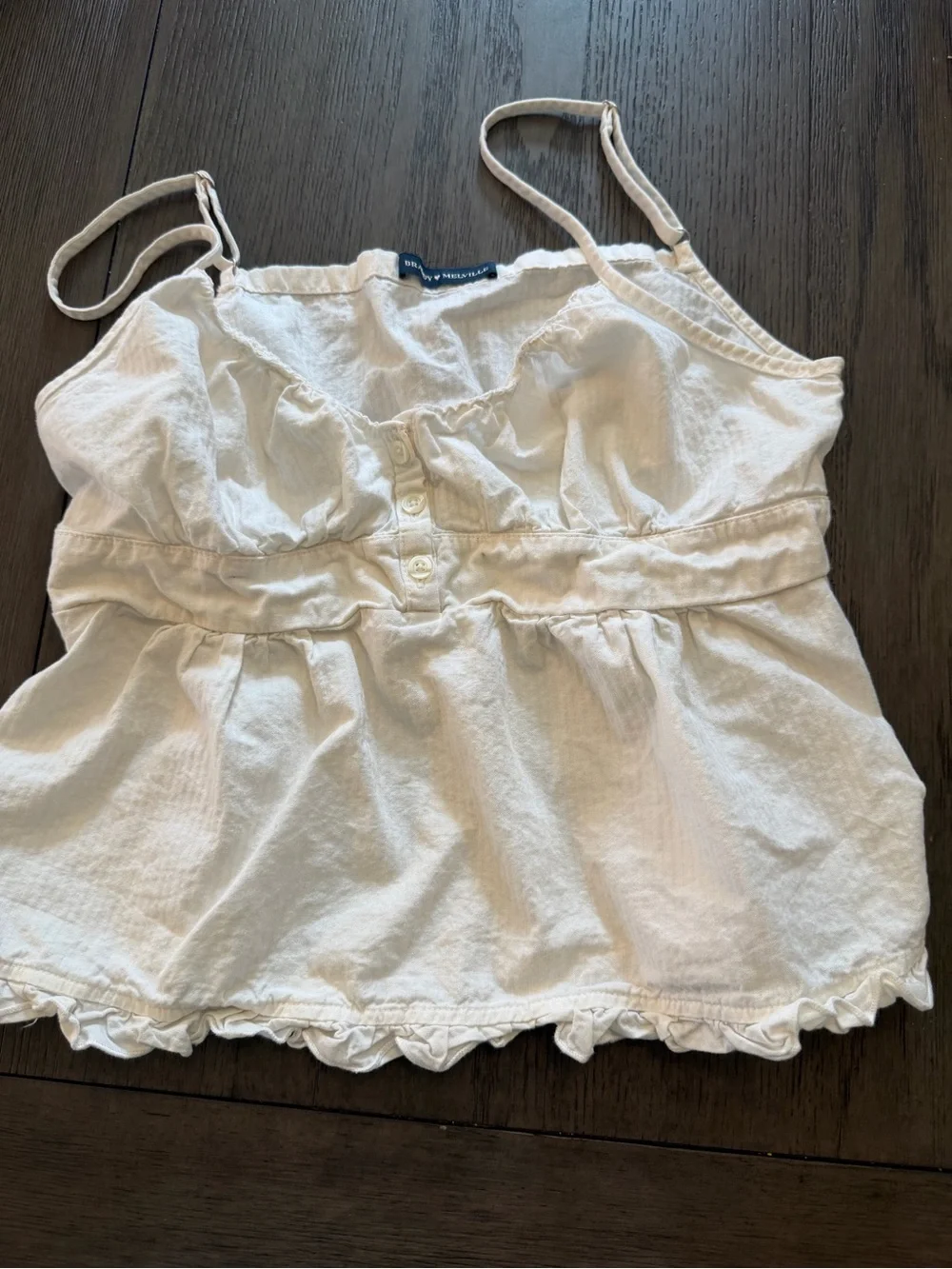 Brandy Melville White Spaghetti Strap Tank - Picture 2 of 7
